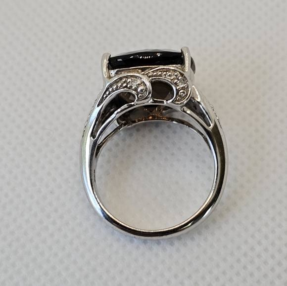 Large Natural Smoky Topaz Sterling Silver Ring Size 7 - Picture 10 of 11
